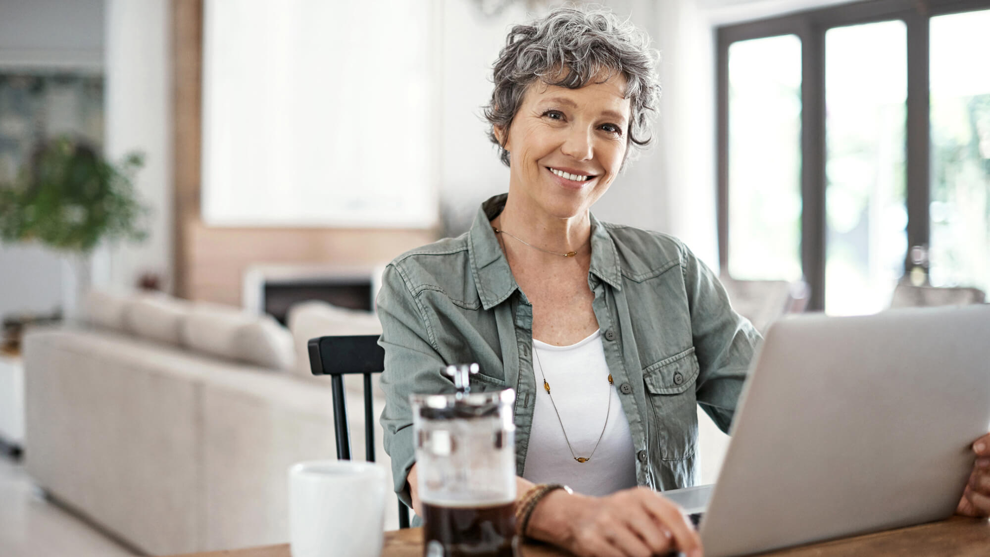 woman using laptop