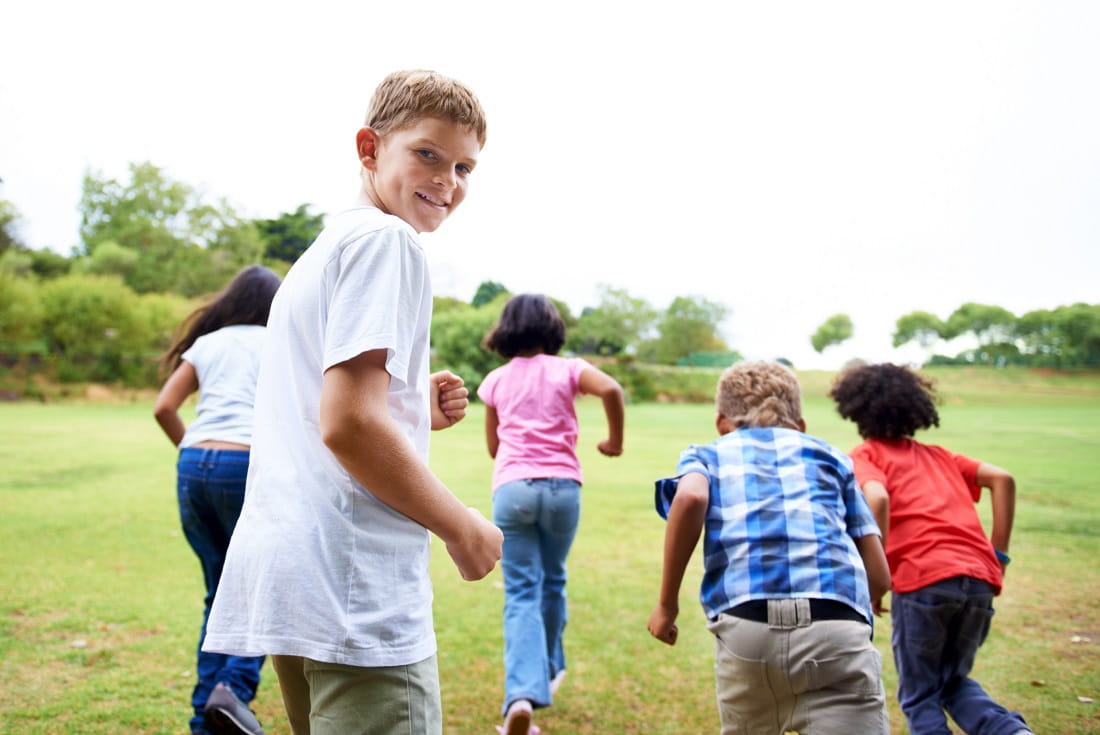 kids running and playing