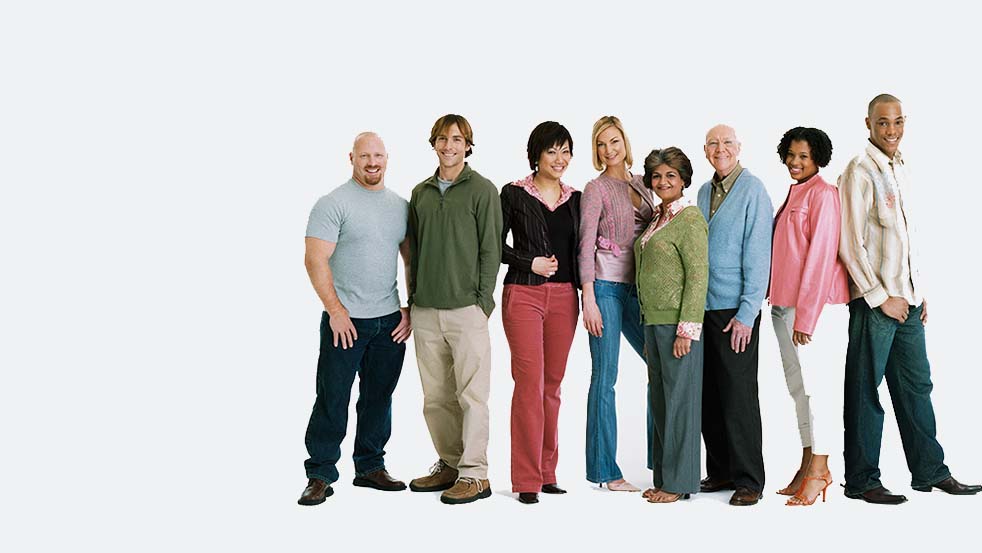 diverse group portrait standing